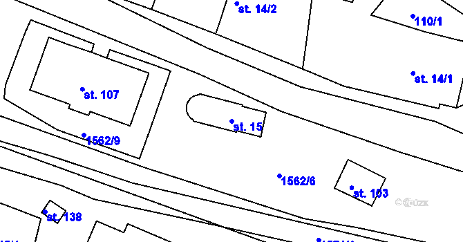 Parcela st. 15 v KÚ Ludmírov, Katastrální mapa