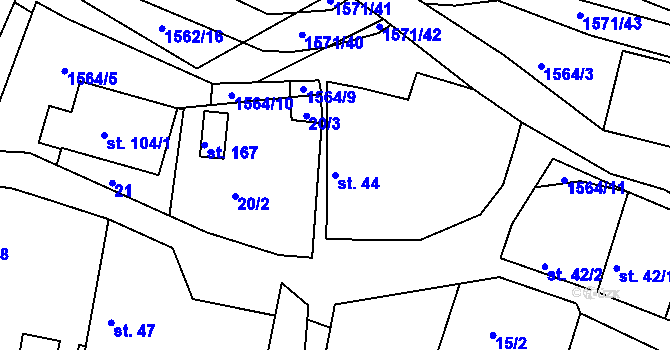 Parcela st. 44 v KÚ Ludmírov, Katastrální mapa