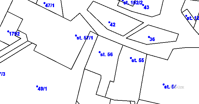 Parcela st. 56 v KÚ Ludmírov, Katastrální mapa