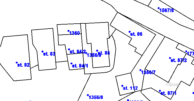 Parcela st. 85 v KÚ Ludmírov, Katastrální mapa