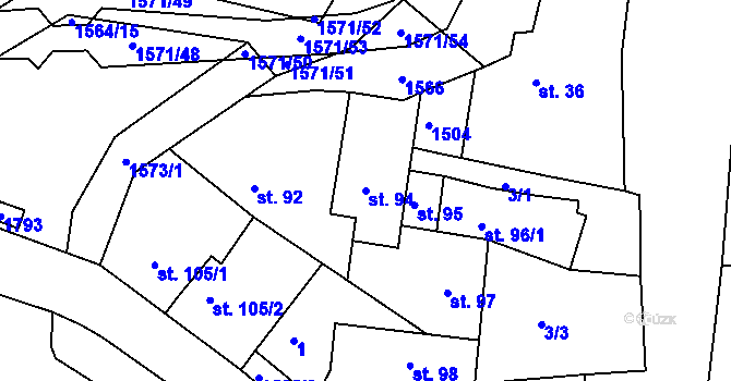 Parcela st. 94 v KÚ Ludmírov, Katastrální mapa