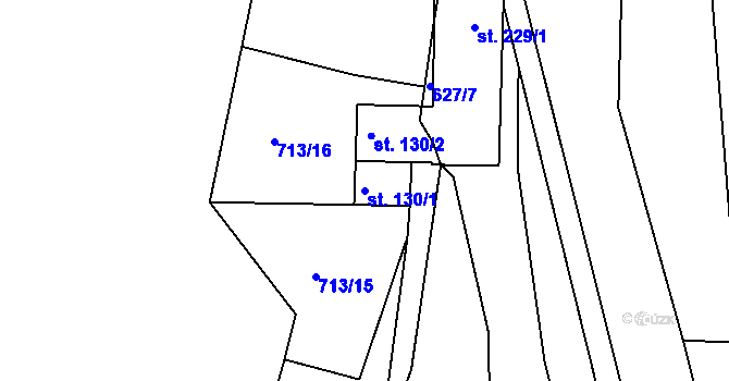 Parcela st. 130/1 v KÚ Ludmírov, Katastrální mapa