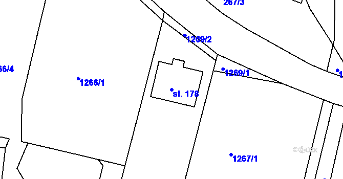 Parcela st. 178 v KÚ Ludmírov, Katastrální mapa