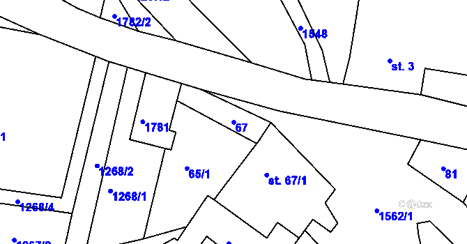 Parcela st. 67 v KÚ Ludmírov, Katastrální mapa
