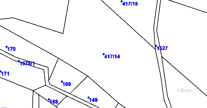 Parcela st. 417/14 v KÚ Ludmírov, Katastrální mapa