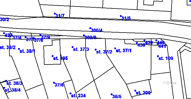 Parcela st. 37/2 v KÚ Ludslavice, Katastrální mapa