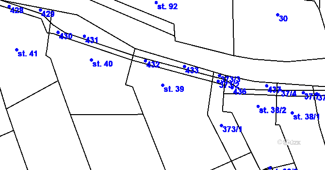 Parcela st. 39 v KÚ Ludslavice, Katastrální mapa
