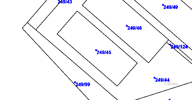 Parcela st. 249/45 v KÚ Ludslavice, Katastrální mapa
