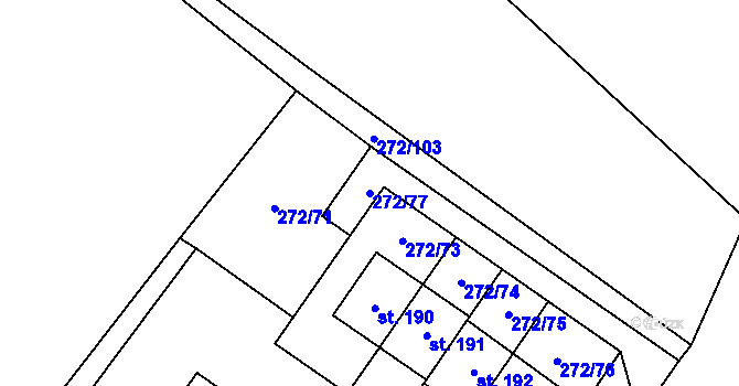 Parcela st. 272/77 v KÚ Ludslavice, Katastrální mapa