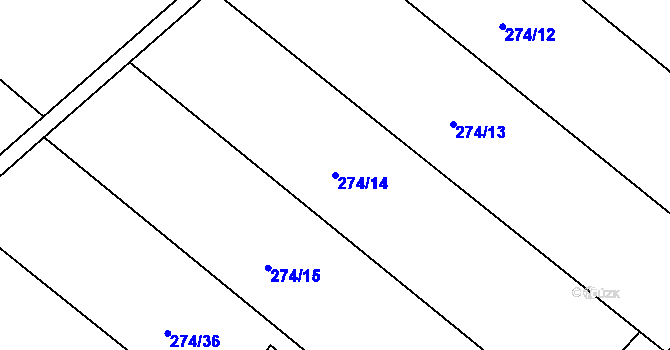 Parcela st. 274/14 v KÚ Ludslavice, Katastrální mapa