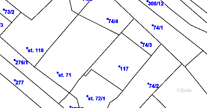 Parcela st. 72 v KÚ Ludslavice, Katastrální mapa