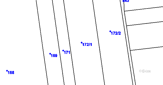 Parcela st. 172/1 v KÚ Ludslavice, Katastrální mapa