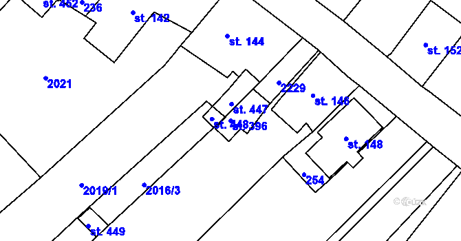 Parcela st. 396 v KÚ Kámen, Katastrální mapa