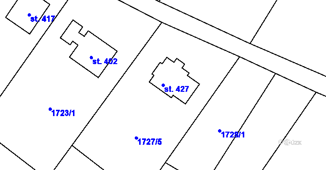 Parcela st. 427 v KÚ Kámen, Katastrální mapa
