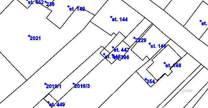 Parcela st. 448 v KÚ Kámen, Katastrální mapa