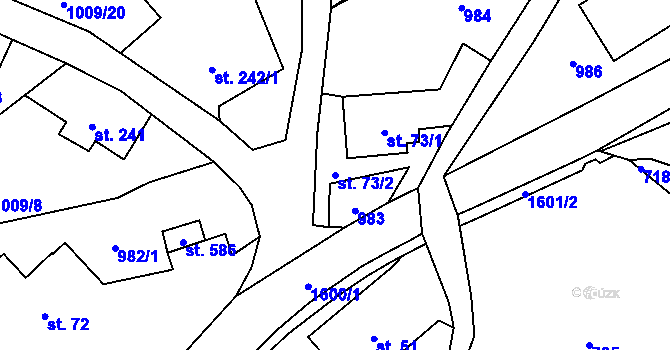 Parcela st. 73/2 v KÚ Ludvíkovice, Katastrální mapa