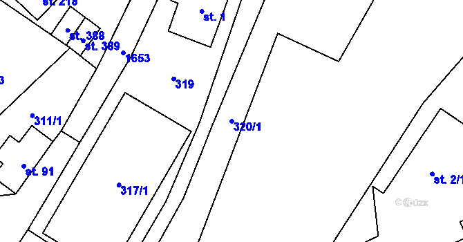 Parcela st. 320/1 v KÚ Ludvíkovice, Katastrální mapa