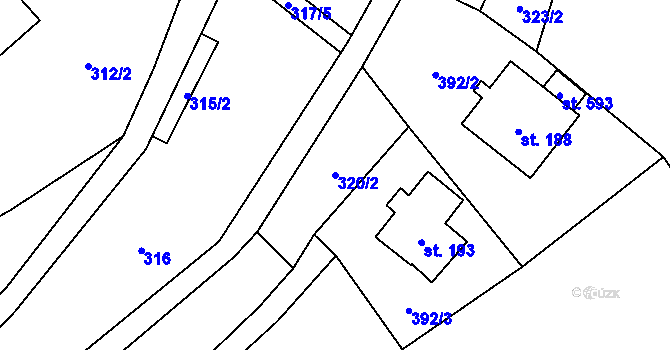 Parcela st. 320/2 v KÚ Ludvíkovice, Katastrální mapa