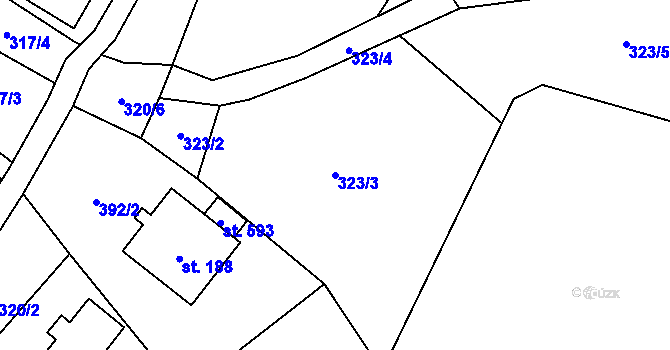 Parcela st. 323/3 v KÚ Ludvíkovice, Katastrální mapa