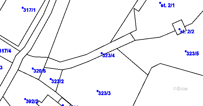 Parcela st. 323/4 v KÚ Ludvíkovice, Katastrální mapa