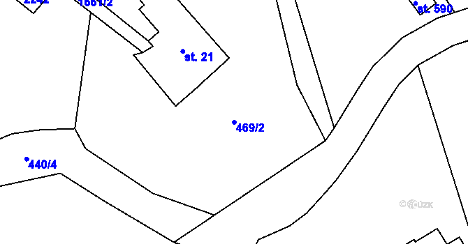 Parcela st. 469/2 v KÚ Ludvíkovice, Katastrální mapa