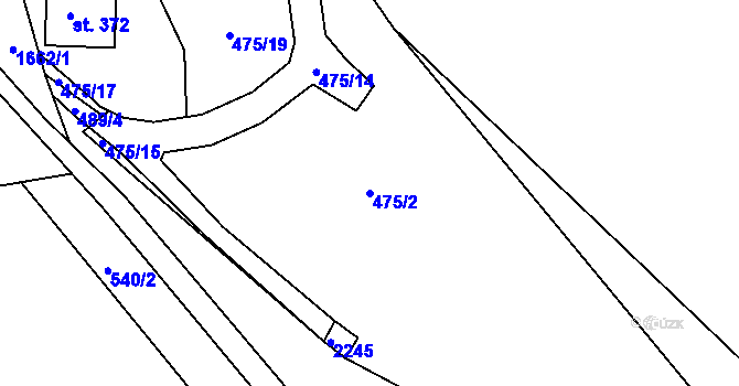 Parcela st. 475/2 v KÚ Ludvíkovice, Katastrální mapa