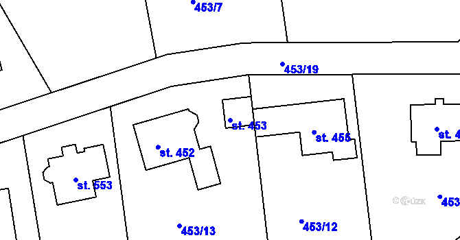 Parcela st. 453 v KÚ Ludvíkovice, Katastrální mapa