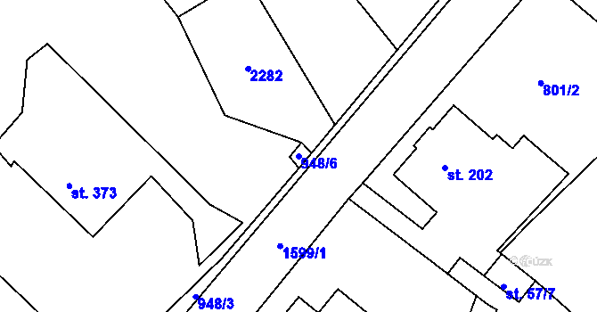 Parcela st. 948/6 v KÚ Ludvíkovice, Katastrální mapa