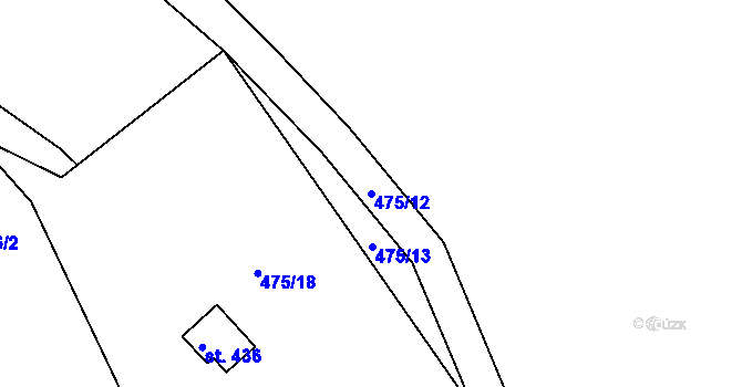 Parcela st. 475/12 v KÚ Ludvíkovice, Katastrální mapa