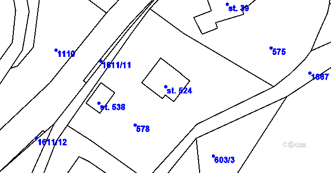 Parcela st. 524 v KÚ Ludvíkovice, Katastrální mapa