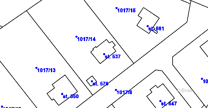 Parcela st. 537 v KÚ Ludvíkovice, Katastrální mapa