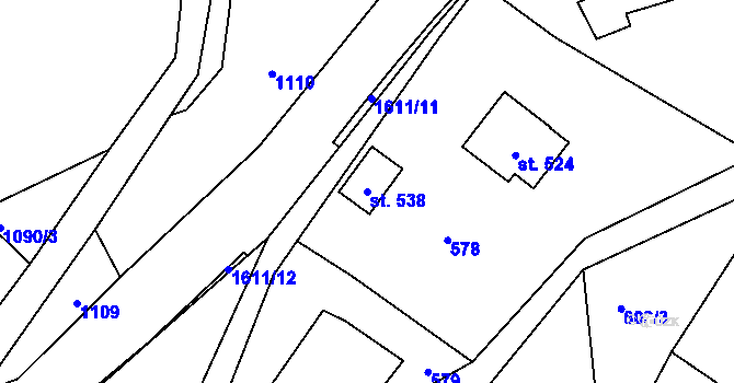 Parcela st. 538 v KÚ Ludvíkovice, Katastrální mapa
