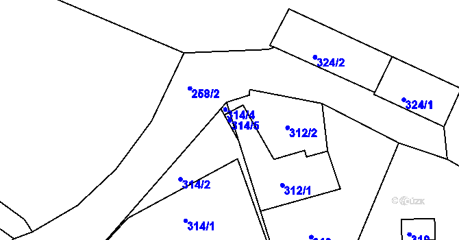Parcela st. 314/5 v KÚ Luh nad Svatavou, Katastrální mapa