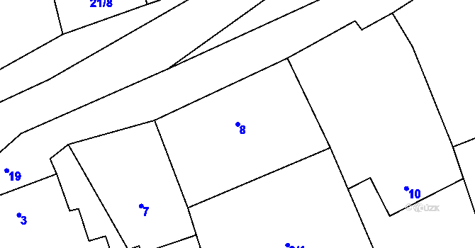 Parcela st. 8 v KÚ Luh nad Svatavou, Katastrální mapa