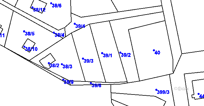 Parcela st. 39/1 v KÚ Luh nad Svatavou, Katastrální mapa