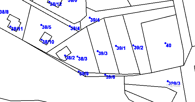 Parcela st. 39/3 v KÚ Luh nad Svatavou, Katastrální mapa
