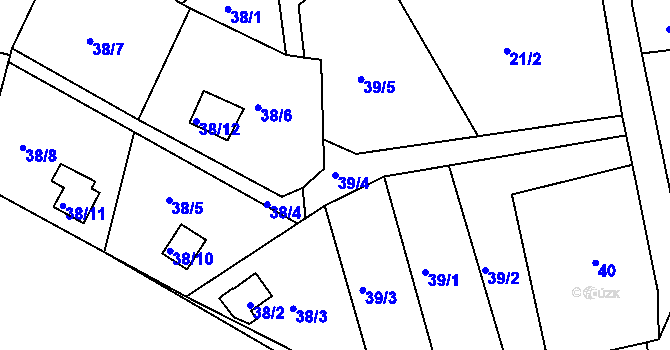 Parcela st. 39/4 v KÚ Luh nad Svatavou, Katastrální mapa