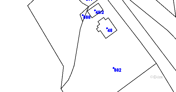 Parcela st. 49/1 v KÚ Luh nad Svatavou, Katastrální mapa