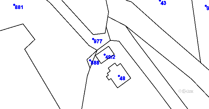 Parcela st. 49/2 v KÚ Luh nad Svatavou, Katastrální mapa