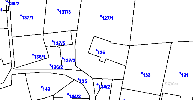 Parcela st. 126 v KÚ Luh nad Svatavou, Katastrální mapa