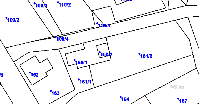 Parcela st. 160/2 v KÚ Luh nad Svatavou, Katastrální mapa