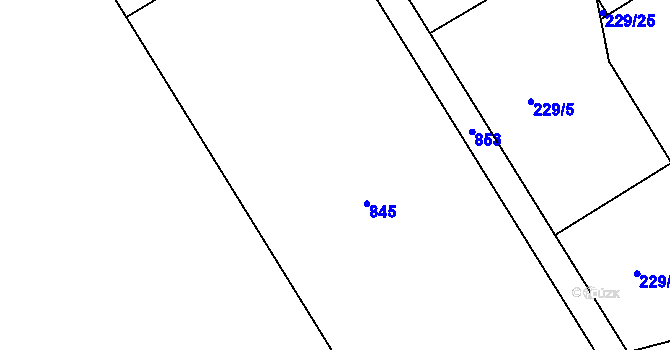 Parcela st. 229/3 v KÚ Luh nad Svatavou, Katastrální mapa