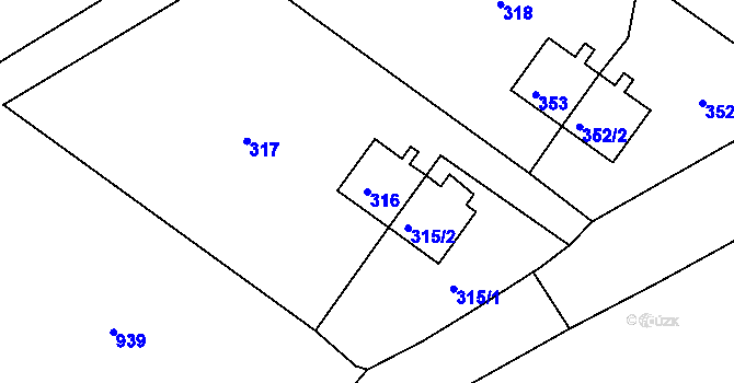 Parcela st. 316 v KÚ Luh nad Svatavou, Katastrální mapa