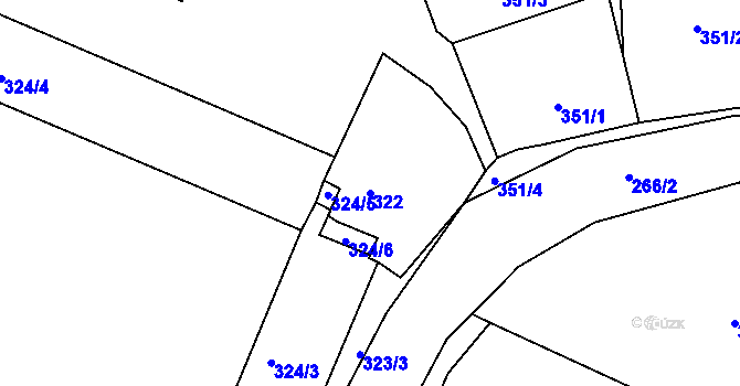 Parcela st. 322 v KÚ Luh nad Svatavou, Katastrální mapa