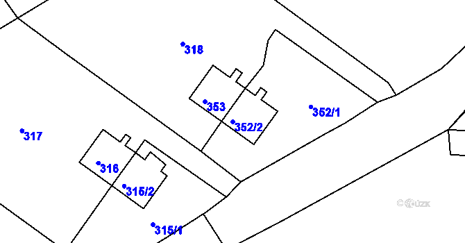 Parcela st. 352/2 v KÚ Luh nad Svatavou, Katastrální mapa