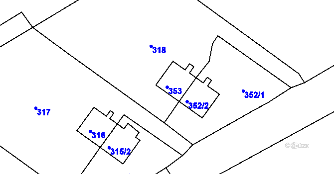 Parcela st. 353 v KÚ Luh nad Svatavou, Katastrální mapa