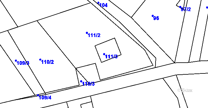 Parcela st. 111/3 v KÚ Luh nad Svatavou, Katastrální mapa