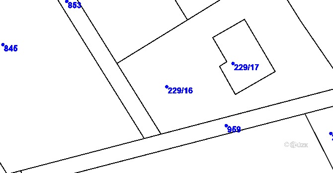 Parcela st. 229/16 v KÚ Luh nad Svatavou, Katastrální mapa