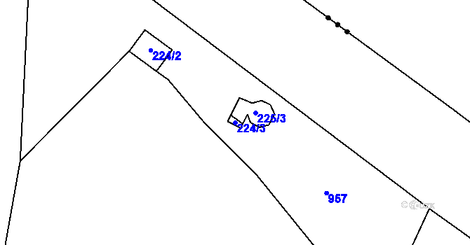 Parcela st. 224/3 v KÚ Luh nad Svatavou, Katastrální mapa