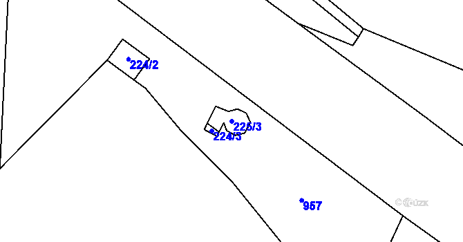 Parcela st. 225/3 v KÚ Luh nad Svatavou, Katastrální mapa
